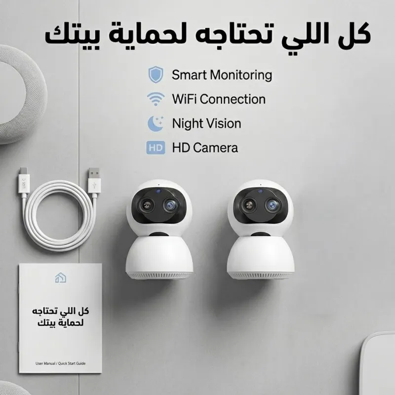 "	عرض قطعتين كاميرا مراقبه واي فاي"