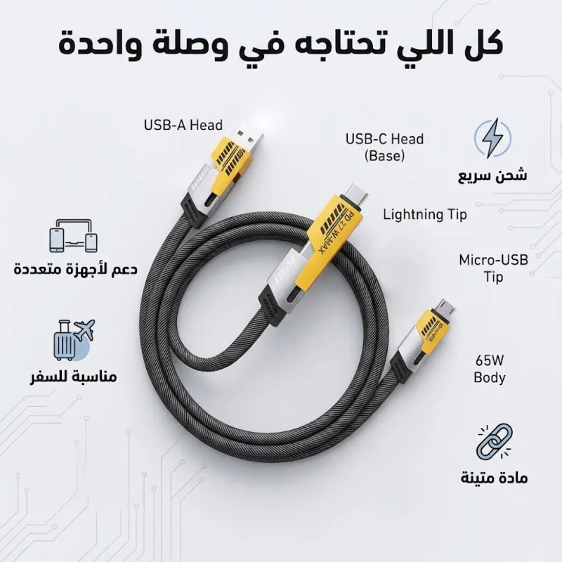 عرض Anker Power Port Nano-20W + كابل شاحن USB متعدد 15 سم، شحن سريع 3 في 1 (Lightning, Type-C & Micro USB)