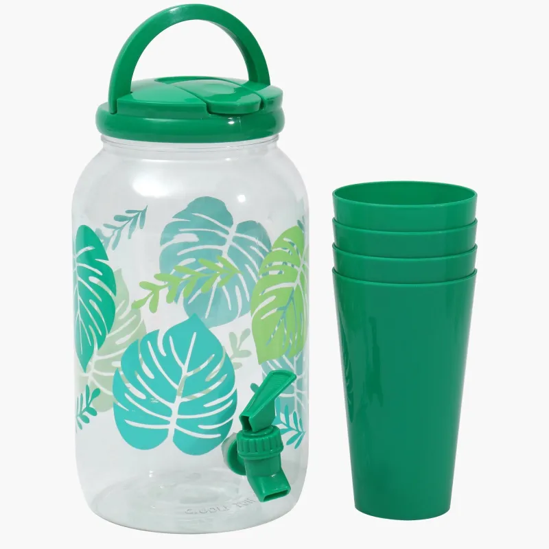• ديسبنسر العصير + 4 اكواب للعصير ديزاين Leaves 3,5 Liter