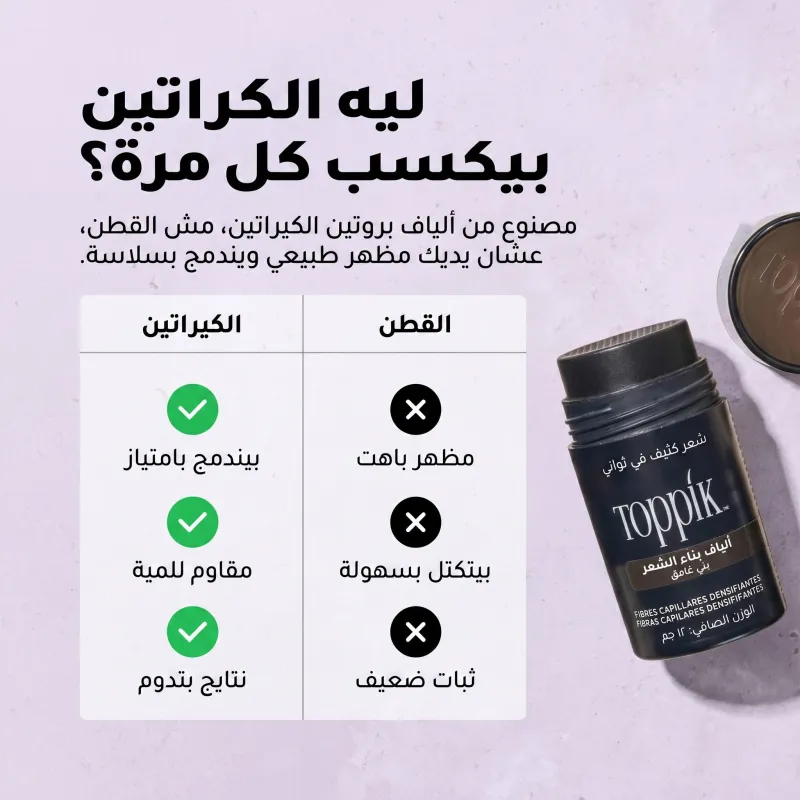 الياف لملء فراغات الشعر من Toppik