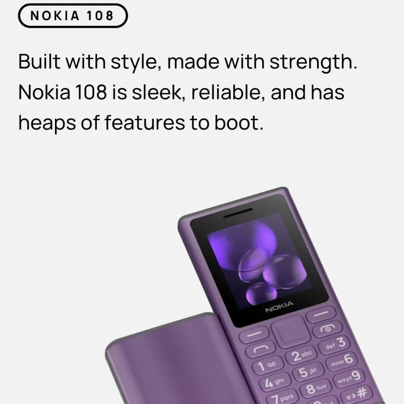 "	Nokia 108 Dual Sim Phone"