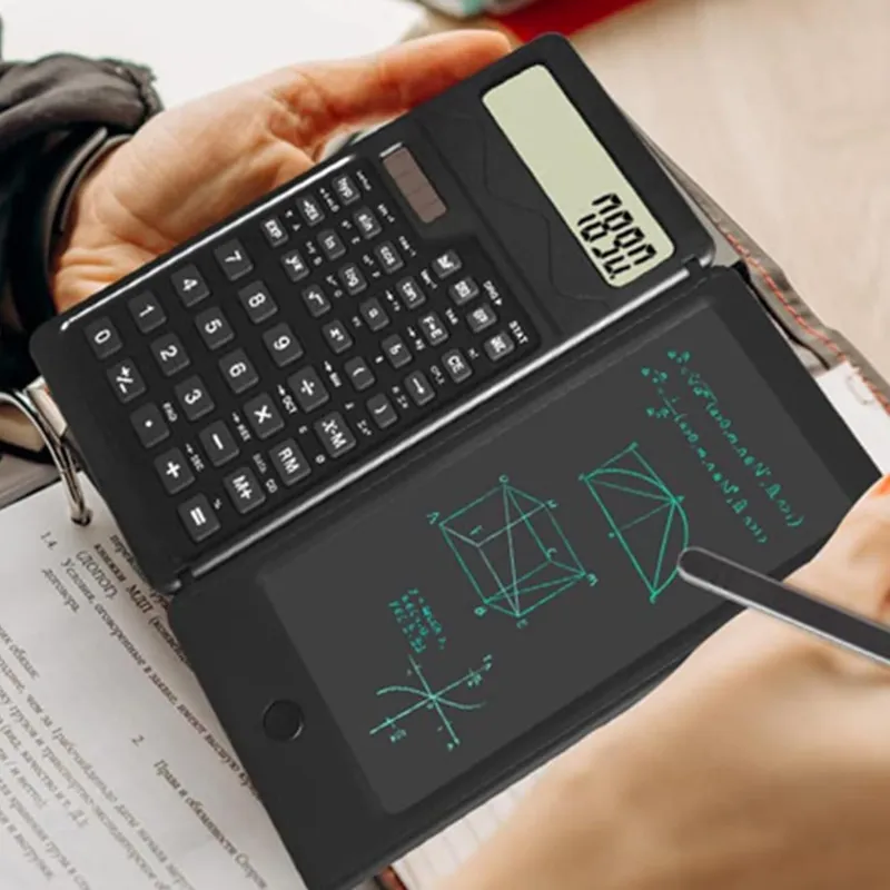 آلة حاسبة هندسية علمية بشاشة LCD ولوحة كتابة للطلاب