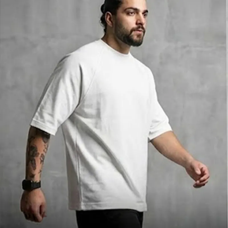 تيشيرت كاجوال أبيض خامة سمر ميلتون مريح (2XL)