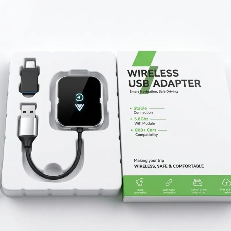 محول Wireless CarPlay و Android Auto لاسلكي للسيارات (USB)