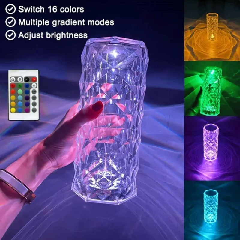 "فواحة كريستال LED USB بحجم كبير وألوان متغيرة