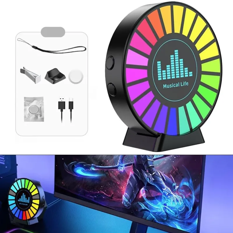 • فواحه RGB إضاءة USB تتفاعل مع الموسيقى متعدده الاستخدام